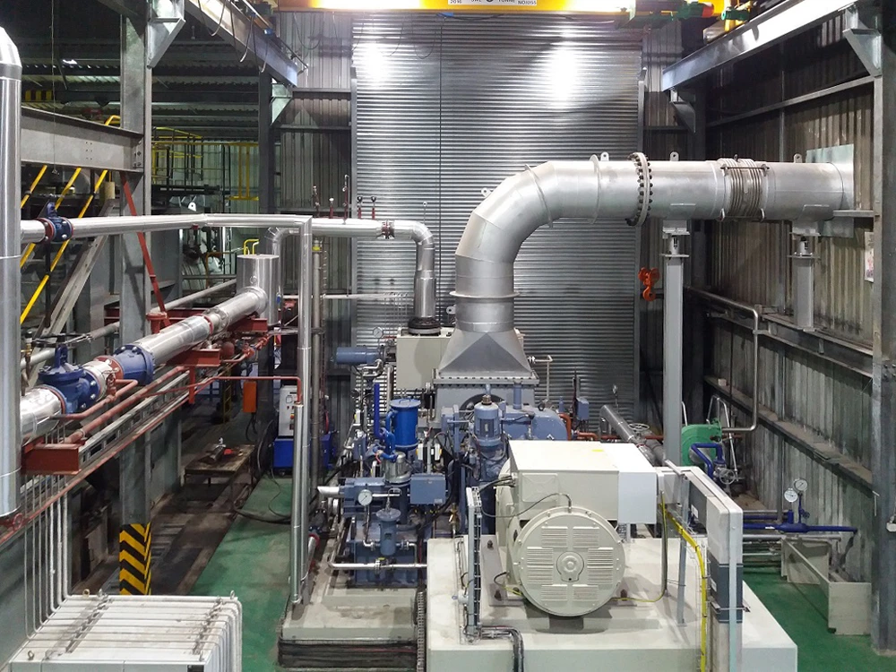 Steam turbine and alternator